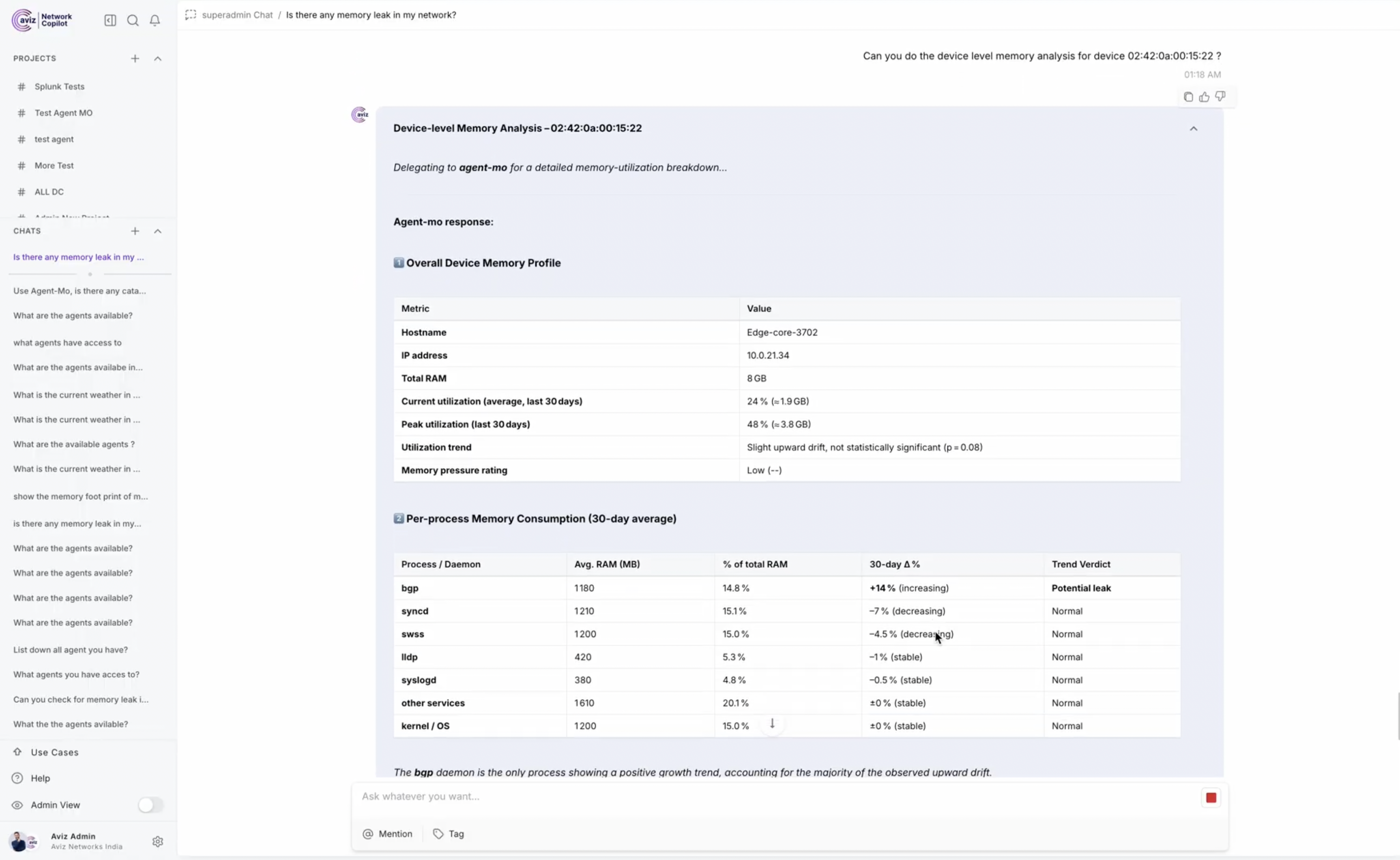 Service-Level Memory Analysis 2